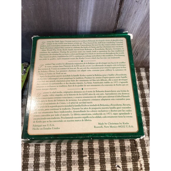 Vintage Christmas By Krebs Mica Glitter Decorated Glass Ball Ornaments Set Of 4 - Picture 4 of 9